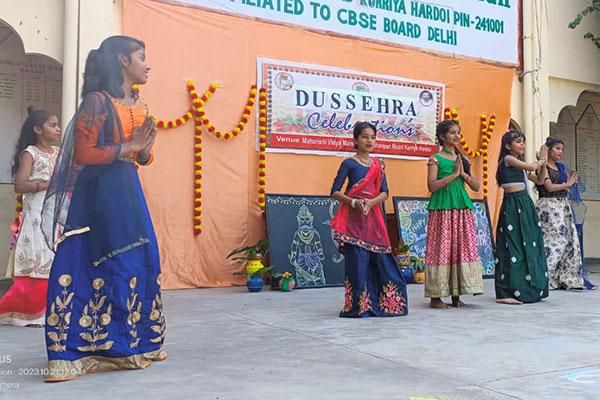 Celebration of Dussehra at Maharishi Vidya Mandir Hardoi.