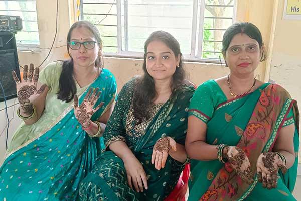 Member and staff of Maharishi Sheersha Devi Mandal celebrated Hariyali Teej at MVM Hardoi.